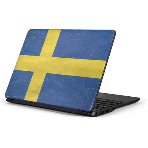 Sweden Flag Distressed Samsung Chromebook Skin